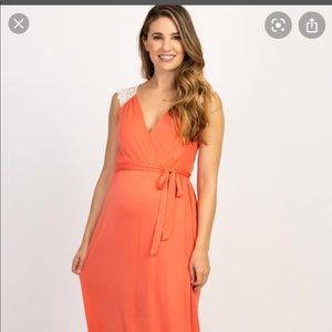 Pink BlushMaternity Maxi Dress